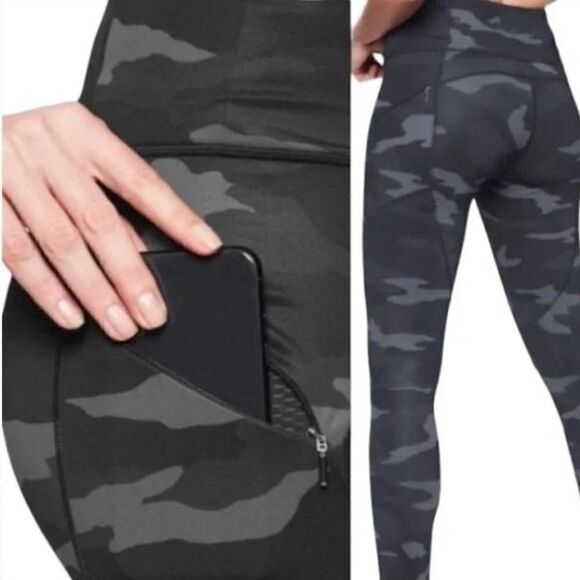 ATHLETA Camo Contender 7/8 Tight Black Gray Size Small - Picture 1 of 9